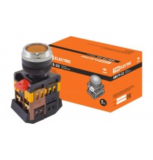 Кнопка ABLFS-22 желтый d22мм неон/230В 1з+1р   SQ0704-0010  TDM