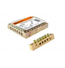 Шина "N" нулевая 6х9мм 6/2 (6 групп/крепеж по краям)   SQ0801-0058  TDM