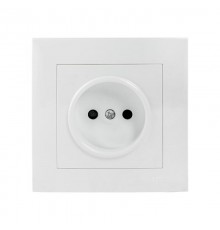 Валенсия розетка 1-местная б/з 10А белая с защ. штор. EKF PROxima   EWR10-022-10   EKF