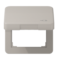 Рамка с подпружиненной крышкой для механизмов 50*50, с символом "Вилка" CD590KLSOCPT Jung