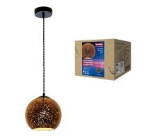 Светильник декор. подвесной, серия "Galassia" DLC-G432 E27 COPPER металл, стекло; цвет медный. d-200 мм, h-1200мм.  UL-00001828  Fametto