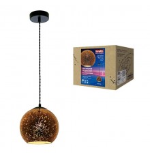 Светильник декор. подвесной, серия "Galassia" DLC-G432 E27 COPPER металл, стекло; цвет медный. d-200 мм, h-1200мм.  UL-00001828  Fametto