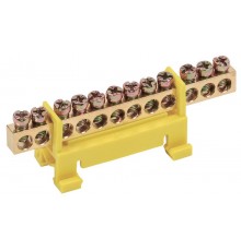 Шина PE "земля" на DIN-изоляторе тип "Стойка" ШНИ-6х9-12-С-Ж  YNN10-69-12P-K05  IEK