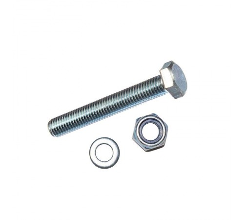 Болт DIN933 с шестигранной головкой оцинк. М10х100 + гайка + шайба (2 шт) - пакет ( 0,15 кг)  136917  Tech-KREP