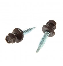 Саморез КР св. 4,8х35 RAL-8017 (шокол. корич.) (250 шт) - ведро ( 1,478 кг)  103181  Tech-KREP