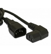 PWC-IEC13A-IEC14-1.0-BK Кабель питания монитор-компьютер IEC 320 C13 (угловая) - IEC 320 C14 (3x0.75), 10A, прямая вилка, 1м  432088  Hyperline