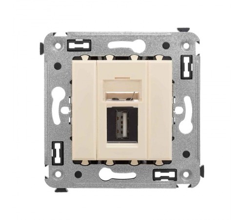 USB 2.0 розетка одинарная в стену, тип А-А, "Avanti", "Ванильная дымка"  4405403  DKC