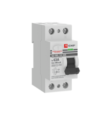 УЗО ВД-100 (S) 2P 63А 300мА тип (АС) эл-мех 6кА EKF PROxima (замена - E1026MS63300)