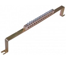 Скоба _PE_ 150.14 Шина "РЕ" на 14 присоединений 150А на скобе  Скоба _PE_ 150.14  HEGEL