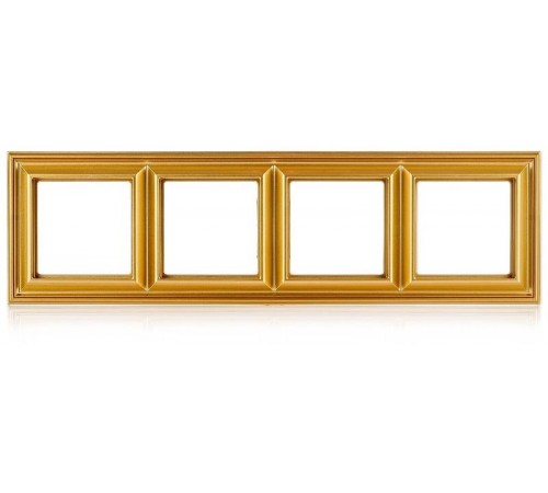 Рамка 4-поста; термопласт; золото; Eco Deco  EPD484GO  Jung