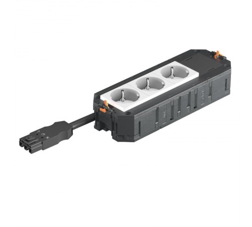 Рамка 4-модульная с розетками 3 белые, 1 заглушка 45х45 мм, 16А, 250В, 2К+З, штекер WINSTA MIDI  7404618  OBO Bettermann