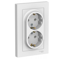 AtlasDesign Лотос Розетка 2-ая с заземлением, 16А, в сборе  ATN001324  SE