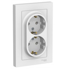 AtlasDesign Лотос Розетка 2-ая с заземлением, 16А, в сборе  ATN001324  SE