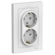 AtlasDesign Лотос Розетка 2-ая с заземлением, 16А, в сборе  ATN001324  SE