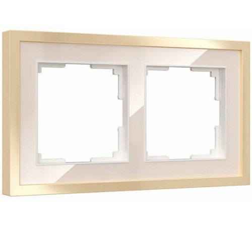 W0022851/ Электроустановочные изделия  Рамка на 2 поста Baguette (айвори/латунь)  a060235  Werkel