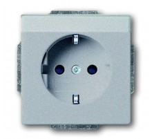Розетка SCHUKO 16А 250В с полем для надписи, серия solo/future, цвет серебристо-алюминиевый  2011-0-3810   2CKA002011A3810  ABB
