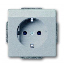 Розетка SCHUKO 16А 250В с полем для надписи, серия solo/future, цвет серебристо-алюминиевый  2011-0-3810   2CKA002011A3810  ABB