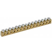 TEKFOR Шина нулевая сечение 6х9 15 отв. латунь  TF-KP00D-SN-15  IEK