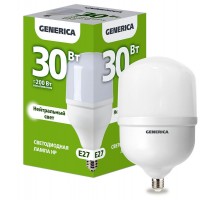 Лампа светодиодная HP 30Вт 230В 4000К E27   LL-HP-30-230-40-E27-G  GENERICA