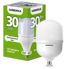 Лампа светодиодная HP 30Вт 230В 4000К E27   LL-HP-30-230-40-E27-G  GENERICA