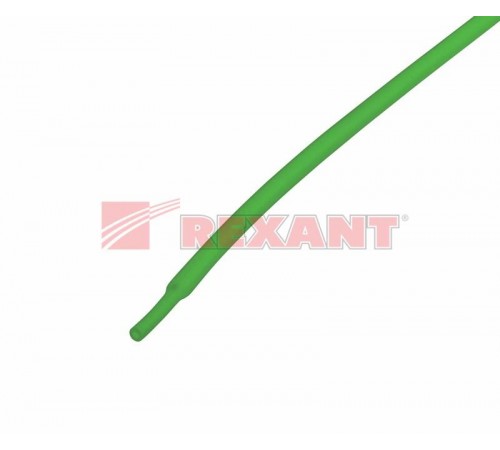 Термоусадочная трубка 2,0/1,0 мм, зеленая, упаковка 50 шт. по 1 м  20-2003  REXANT
