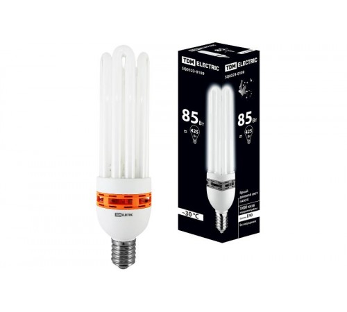 Лампа энергосберегающая КЛЛ-5U-85 Вт-6500 К-Е40 (90х340 мм)  SQ0323-0109  TDM