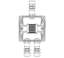 Взрывозащищенная клеммная коробка из алюминия TBE-A-12-(6xCBC.2)-2xKA2MHK(A)-1xKA2MHK(C)1Ex e IIC Т5 Gb / Ex tb IIIC T95°C Db IP66  1201.121.22.121B 
