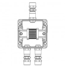 Взрывозащищенная клеммная коробка из алюминия TBE-A-12-(6xCBC.2)-2xKA2MHK(A)-1xKA2MHK(C)1Ex e IIC Т5 Gb / Ex tb IIIC T95°C Db IP66  1201.121.22.121B 