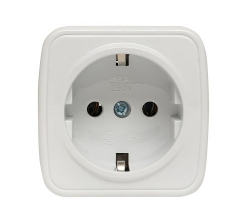 Минск Розетка 1-местная ОП 16А с заземлением белая  EKF Basic  EGR16-028-10  EKF
