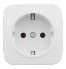 Минск Розетка 1-местная ОП 16А с заземлением белая  EKF Basic  EGR16-028-10  EKF