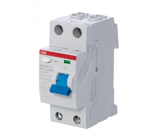 Выключатель дифференциальный (УЗО) F202 2п 25А 30мА тип AC  2CSF202001R1250  ABB