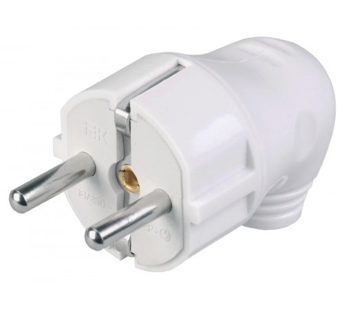 Вилка разборная угловая с з/к 16А белая ВПу11-01-Ст  EVP11-16-01-K01  IEK