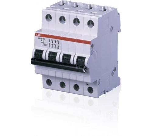 Выключатель автоматический четырехполюсный (3п+N) S203MT 6А D 10кА (S203MT-D6NA)  2CDS273106R0061  ABB