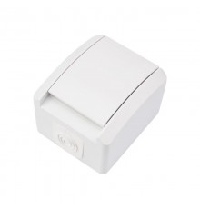 Розетка одноместная INDUSTRIAL IP54 с заземлением, о/у, белая  KR-78-0816  Kranz