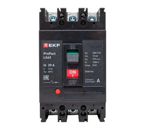 Выключатель автоматический LS63 15кА 3P 20А ProPact  mccb-63-15-3-20-ls  EKF