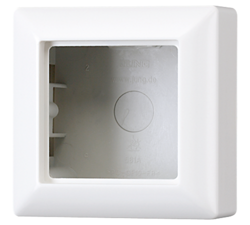 Рамка для вертикальной и горизонтальной установки, 1 пост, накладной монтаж; дюропласт; белый; AS500  AS581AWW  Jung