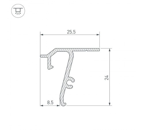Профиль STRETCH-SHADOW-TECH-CEIL-2000 BLACK (A2-DELTA) (Arlight, Алюминий)  040704  Arlight