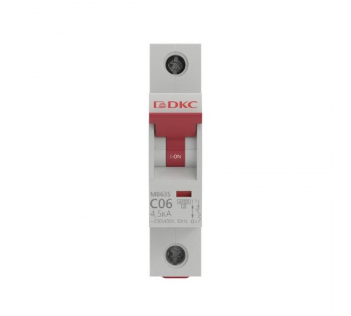 Модульный автоматический выключатель YON MB63, 1P, характеристика C, 6A, 4,5kA  MB63S-1PC06  DKC
