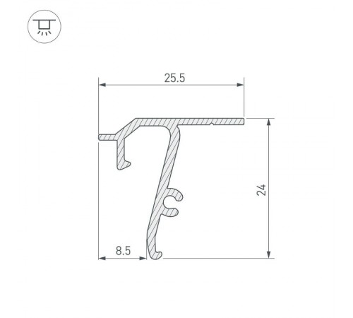 Профиль STRETCH-SHADOW-TECH-CEIL-2000 BLACK (A2-DELTA) (Arlight, Алюминий)  040704  Arlight