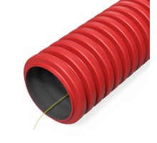 Труба гофрированная двустенная ПНД гибкая d32 мм тип 750 (SN57) с/з красная (150м/уп)   PR15.0285  Промрукав