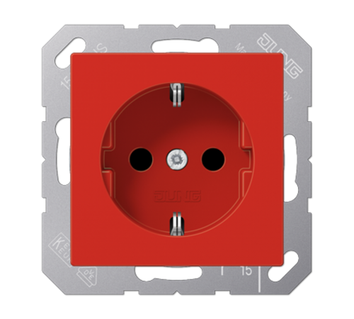 Штепсельная розетка SCHUKO 16A 250V~; термопласт; красный  A1520BFRT  Jung