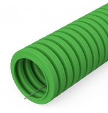 Труба гофрированная ПВХ легкая 350 Н зелёная d20 мм (100м/4800м уп/пал) с/з   PR01.00383  Промрукав