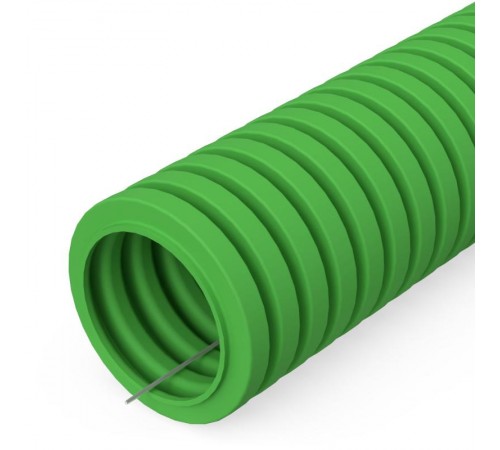 Труба гофрированная ПВХ легкая 350 Н зелёная d20 мм (100м/4800м уп/пал) с/з   PR01.00383  Промрукав