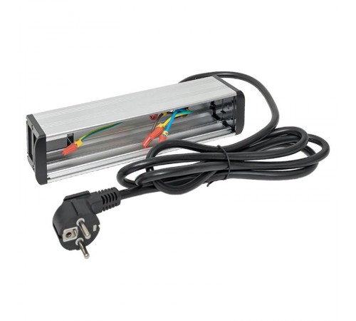 Встраиваемый настольный розеточный блок для крепления к столу, 10 модулей, C-Line, металлик  cl-vnbco-10-s  EKF