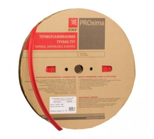 Термоусаживаемая трубка ТУТ нг 120/60 красная рулон PROxima  tut-120-r  EKF