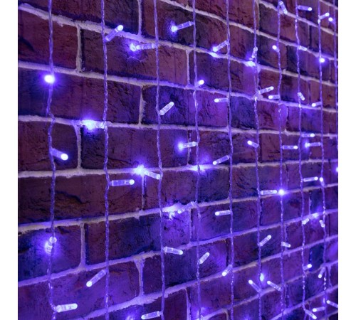 Гирлянда "Светодиодный Дождь" 2х6м, постоянное свечение, прозрачный провод, 230 В, диоды СИНИЕ, 1140 LED  235-173  NEON-NIGHT