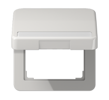 Крышка ударопрочная откидная с возвратной пружиной и полем для надписи 757 мм; светло-серая  CD590BFNAKLLG  Jung