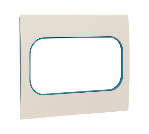 Стокгольм Рамка для розетки 2-местная белая с линией цвета синий EKF PROxima  EYM-G-302-30  EKF