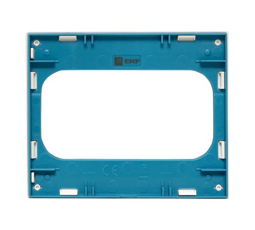 Стокгольм Рамка для розетки 2-местная белая с линией цвета синий EKF PROxima  EYM-G-302-30  EKF