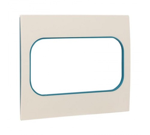 Стокгольм Рамка для розетки 2-местная белая с линией цвета синий EKF PROxima  EYM-G-302-30  EKF